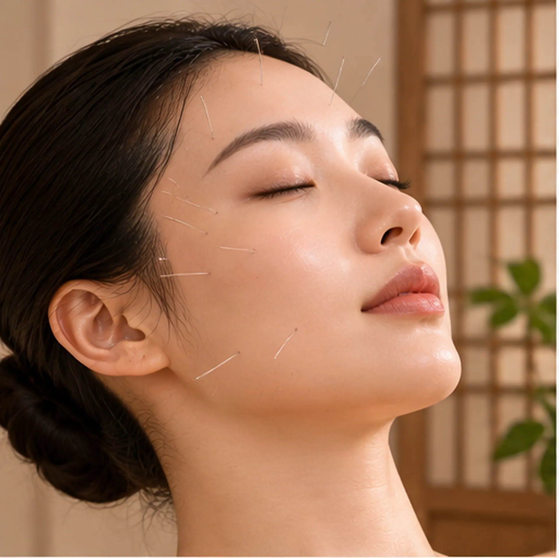 Serene portrait representing natural, holistic facial care